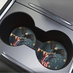 Eagle and Flag Car Coasters